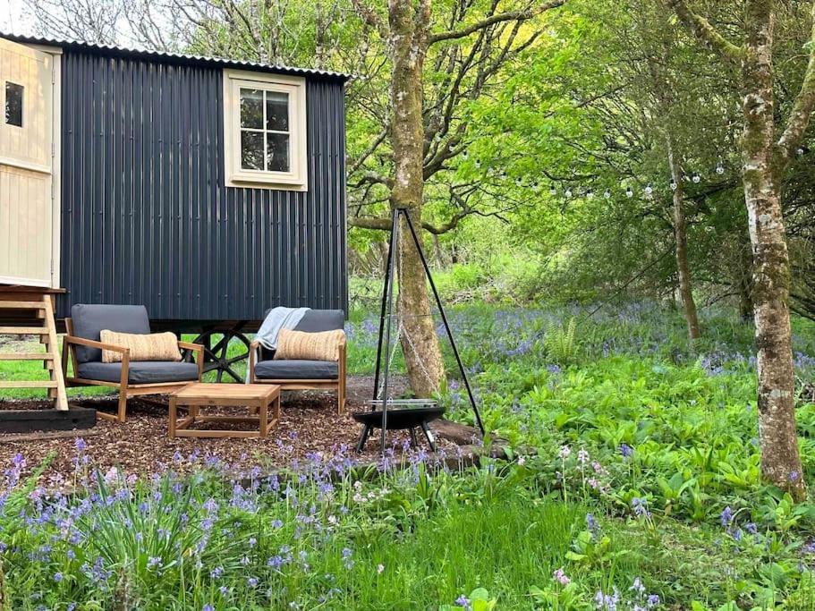 Cornwall Woodland Shepherd'S Hut - Dennis Hut Bodmin Buitenkant foto